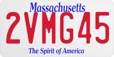 MA license plate 2VMG45