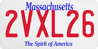 MA license plate 2VXL26