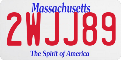 MA license plate 2WJJ89