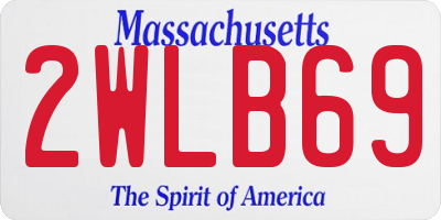 MA license plate 2WLB69