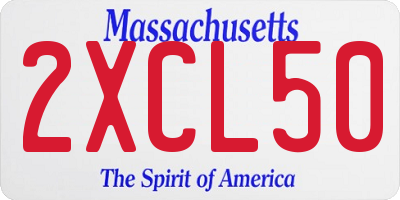 MA license plate 2XCL50