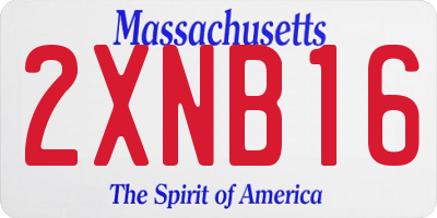 MA license plate 2XNB16