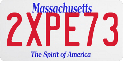 MA license plate 2XPE73