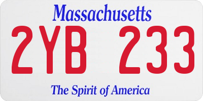 MA license plate 2YB233