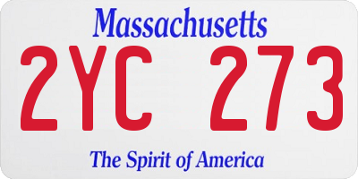 MA license plate 2YC273