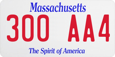MA license plate 300AA4