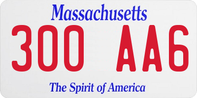 MA license plate 300AA6