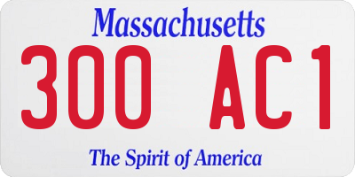MA license plate 300AC1