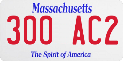 MA license plate 300AC2