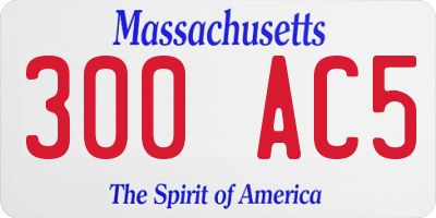 MA license plate 300AC5