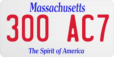 MA license plate 300AC7