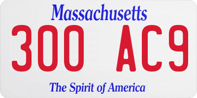 MA license plate 300AC9
