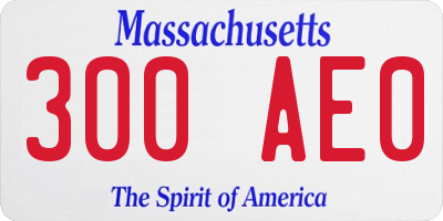 MA license plate 300AE0