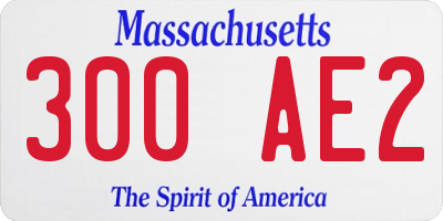 MA license plate 300AE2