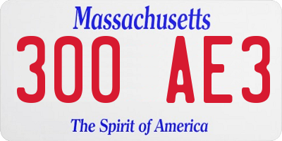 MA license plate 300AE3