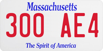 MA license plate 300AE4