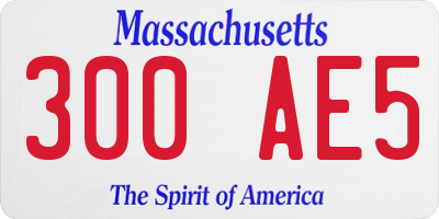 MA license plate 300AE5