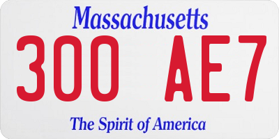 MA license plate 300AE7