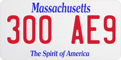MA license plate 300AE9