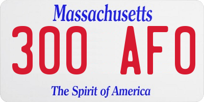 MA license plate 300AF0