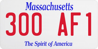 MA license plate 300AF1