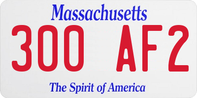 MA license plate 300AF2