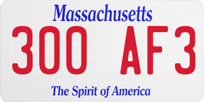MA license plate 300AF3
