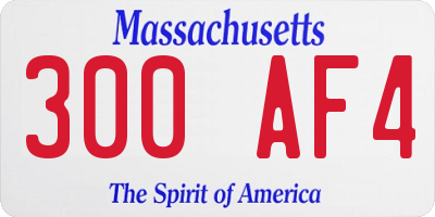 MA license plate 300AF4