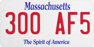MA license plate 300AF5
