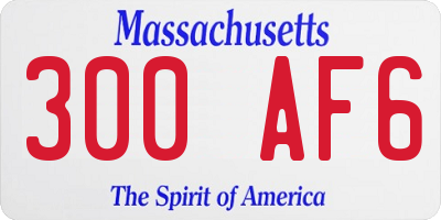 MA license plate 300AF6