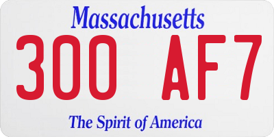 MA license plate 300AF7