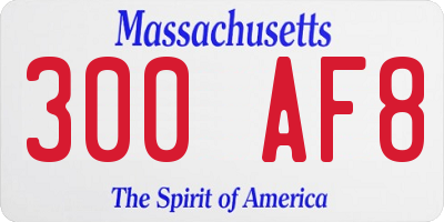 MA license plate 300AF8