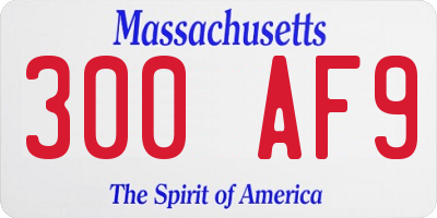 MA license plate 300AF9