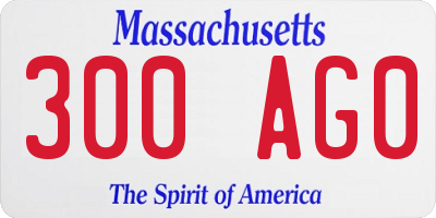 MA license plate 300AG0