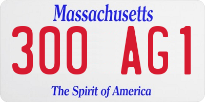MA license plate 300AG1