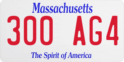 MA license plate 300AG4