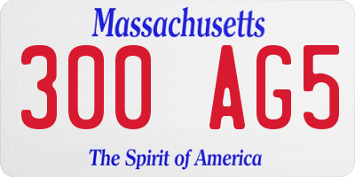 MA license plate 300AG5
