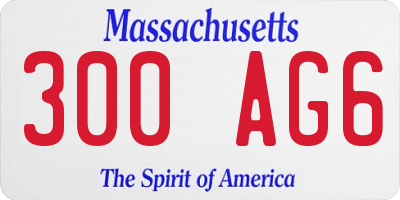 MA license plate 300AG6