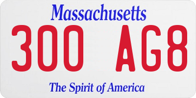 MA license plate 300AG8