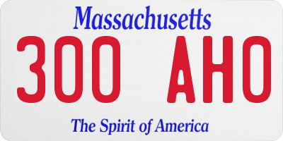 MA license plate 300AH0
