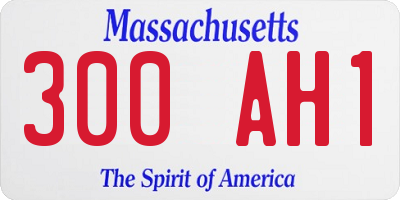 MA license plate 300AH1