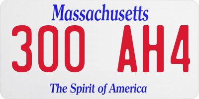 MA license plate 300AH4