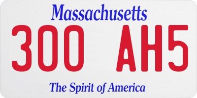 MA license plate 300AH5