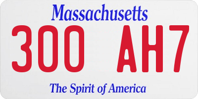 MA license plate 300AH7