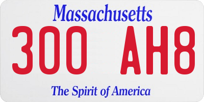 MA license plate 300AH8