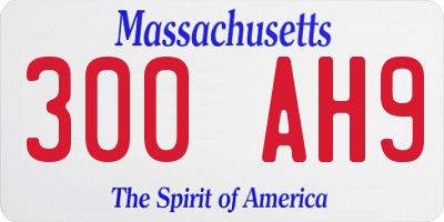 MA license plate 300AH9