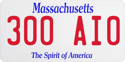 MA license plate 300AI0