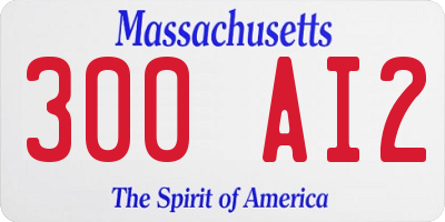 MA license plate 300AI2