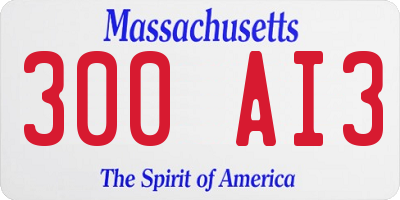 MA license plate 300AI3