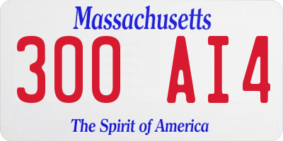 MA license plate 300AI4